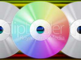 CD Background Means Music Artists And Rainbow Lines.