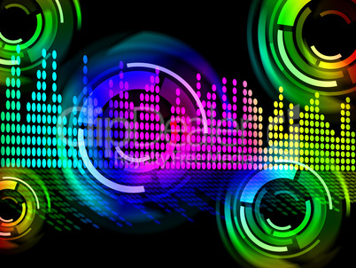 Digital Music Beats Background Means Electronic Music Or Sound F