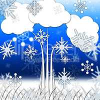 Tree Background Means Branches Leaves And Snowflakes.