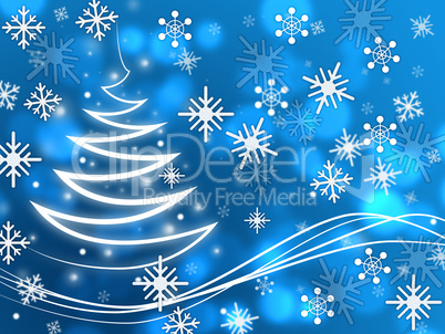 Snowflakes Background Shows Zigzag Winter And Freezing.