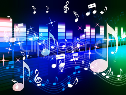 Multicolored Music Background Shows Song RandB Or Blues.
