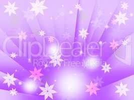 Purple Bubbles Background Means Flowers Light And Beams.