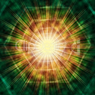 Sun Background Shows Brown Green Hexagons And Light.