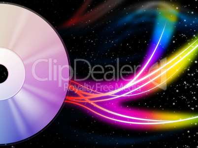 CD Background Means Music And Colorful Swirls.
