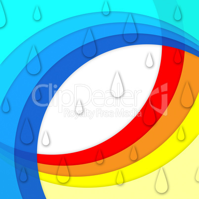 Colorful Curves Background Means Rainbow And Rain Drops.
