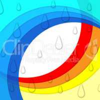 Colorful Curves Background Means Rainbow And Rain Drops.