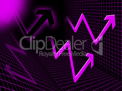 Purple Arrows Background Means Upwards Rise And Direction.