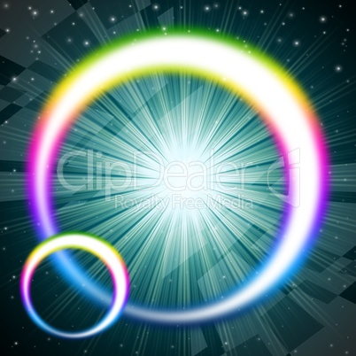 Rainbow Circles Background Means Colorful Round And Brilliant St