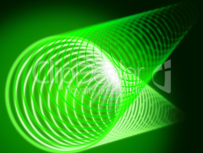 Green Coil Background Shows Shining And Tube.