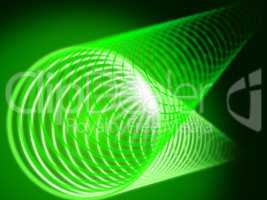 Green Coil Background Shows Shining And Tube.