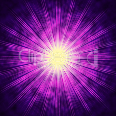 Purple Sun Background Means Bright Radiating Star.
