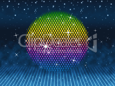 Colorful Ball Means Colors Sparkles And Party.