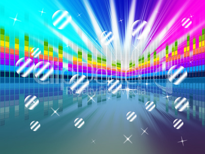 Colorful Soundwaves Backround Means Music Sparkles And Party .