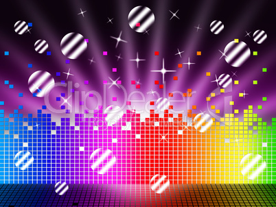 Soundwaves Background Means Songs Stars And Striped Balls.