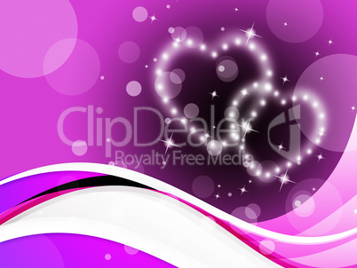 Purple Hearts Background Means Romance Affections And Twinkling.