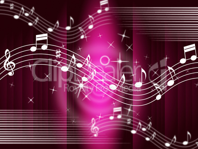 Purple Music Background Means Melody And Tune.