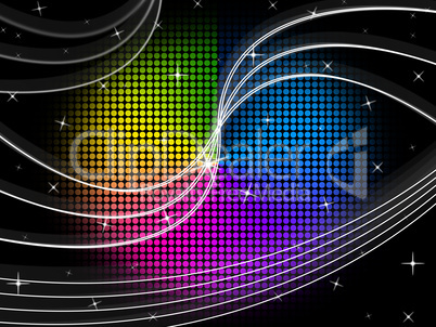 Color Wheel Background Shows Night Sky And Swirls.