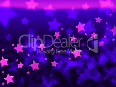 Purple Stars Background Shows Celestial Light And Starry.