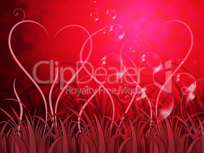 Grass Heart Background Shows Loving Spring Or Beautiful Landscap