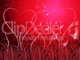 Grass Heart Background Shows Loving Spring Or Beautiful Landscap