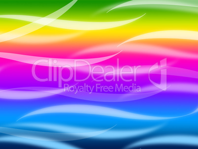 Colorful Waves Background Means Rainbow Wavy Lines.