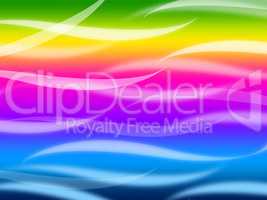 Colorful Waves Background Means Rainbow Wavy Lines.