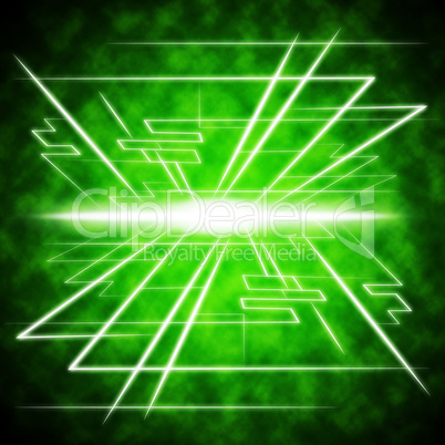 Green Brightness Background Shows Radiance And Lines.