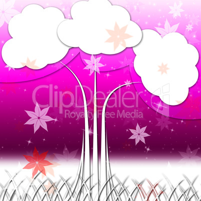 Tree Background Means Nature Outside And Flowers.