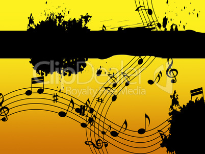 Music Background Means Black Line Classical And Harmony.