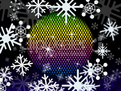 Snowflakes Ball Shows Colors Winter And Festivities.