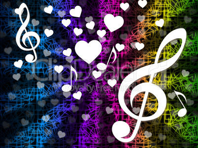Music Background Means Tune Melody And Harmony.