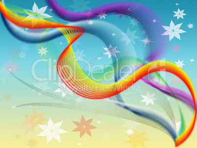 Twisting Background Means Colored Wavy And Flowers.