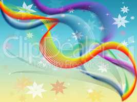 Twisting Background Means Colored Wavy And Flowers.