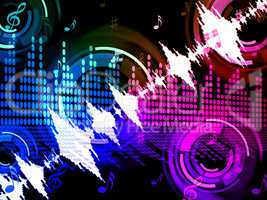 Sound Wave Background Means Audio Amplifier Or Music Mixer.