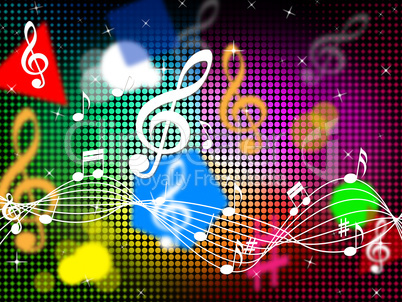 Music Colors Background Shows Blues Classical Or Pop.