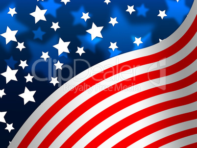 American Flag Banner Means States America And Stars.