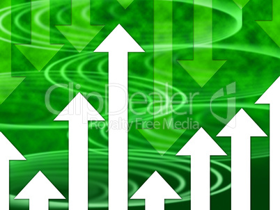 Green Arrows Background Means Direction Upwards Or Downwards.