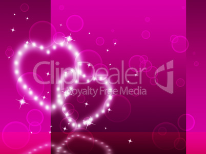 Pink Hearts Background Means Affection Desire And Glittering.