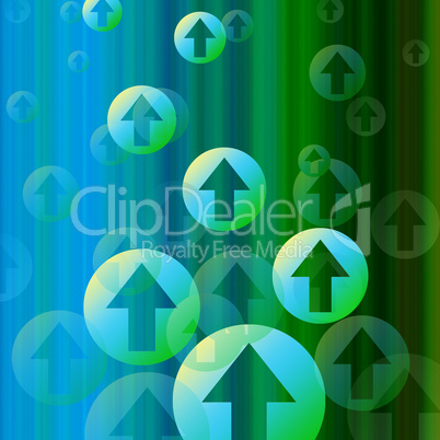 Arrows Background Means Stream Of Bubbles Upwards.