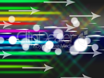 Colorful Arrows Background Means Net Traffic And Bytes.