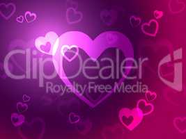 Hearts Background Shows Loving  Romantic And Passionate.