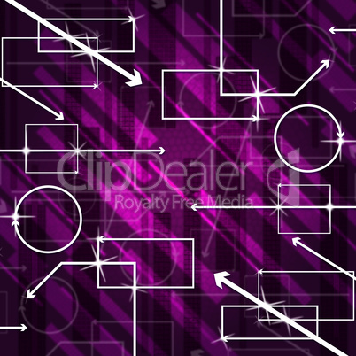 Mauve Shapes Background Means Rectangles Oblongs And Arrows.