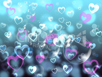 Hearts Background Means Loving Partner Family Or Friends.