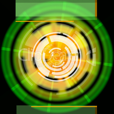 Green Disc Background Shows LP Circles And Rectangles.