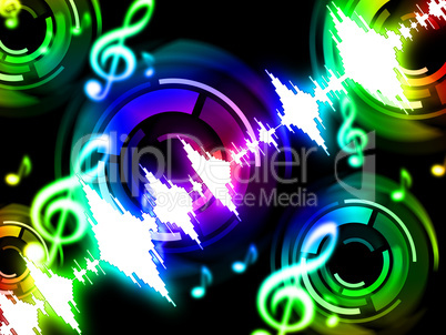 Sound Wave Background Shows Musicalization Or Audio Equalizer.