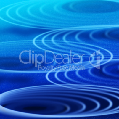 Blue Rippling Background Shows Wavy And Circles Decoration.