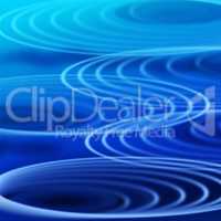 Blue Rippling Background Shows Wavy And Circles Decoration.