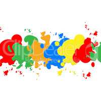 White Paint Backround Shows Colorful Artistic And Painting.