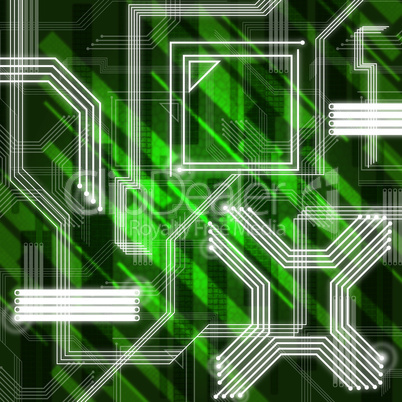 Green Lines Background Means Web Connection And Sending Data.