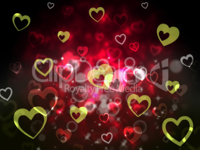 Hearts Background Shows Romantic Adoring And Fond.